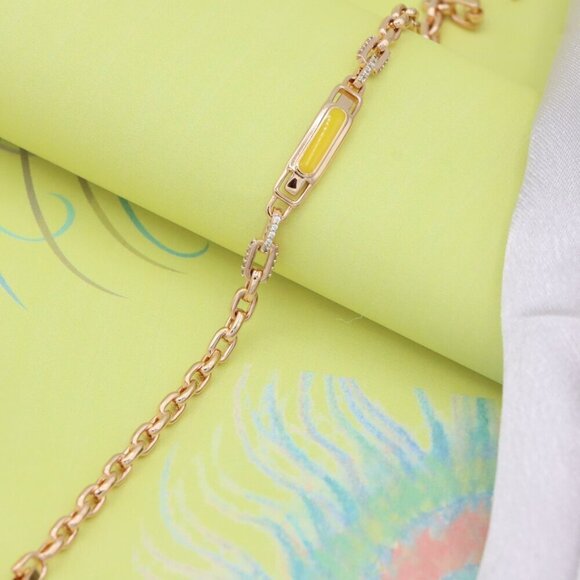 Elegant Rose Gold Bracelet with Yellow Accent, XPBL0701 - Picture 5 of 13